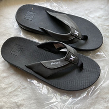 Hurley Bubble Cushion Heel Surf Comfort Flip Flops Sandals Men's Size 9 Brown