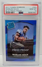 2017 Donruss BLUE PRESS PROOF - MARLON MACK Rookie RC Card PSA 10 GEM MINT. rookie card picture