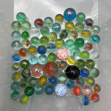 Vintage Assorted Glass Marbles Cat's Eye Swirl Vane Collection 6