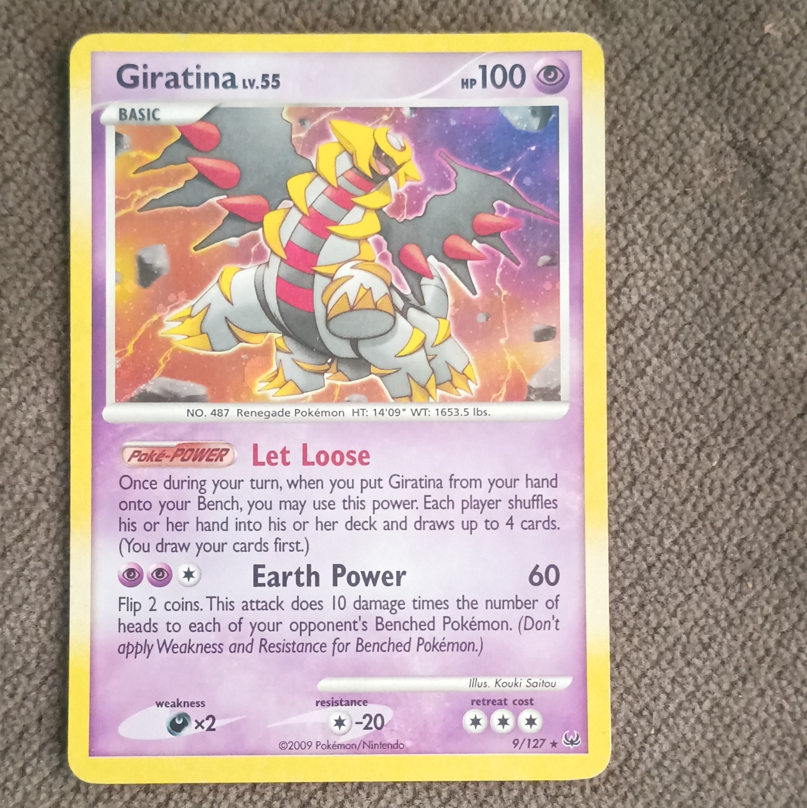 The Pokémon Company Giratina 9/127 Platinum Holo Rare English 2009 HP100
