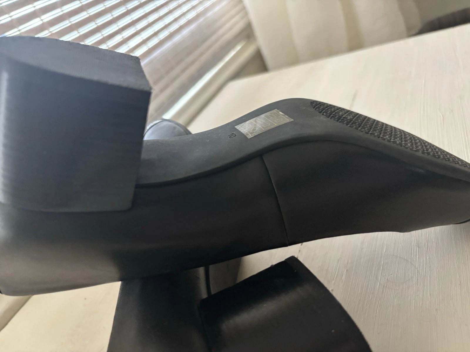 TORY BURCH Everly Tacco a Blocco con Punta a Cappuccio in Pelle Nero Taglia 10