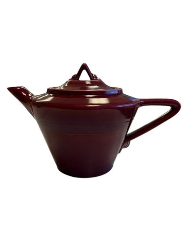 Homer Laughlin Co. Harlequin Maroon Tea Pot Fiesta
