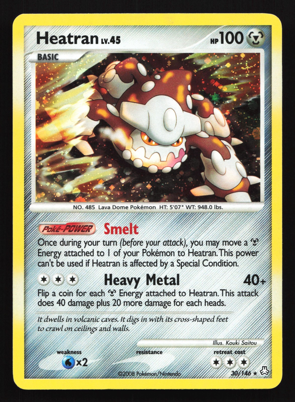 Heatran 30/146 Legends Awakened Holo Rare Pokemon Card