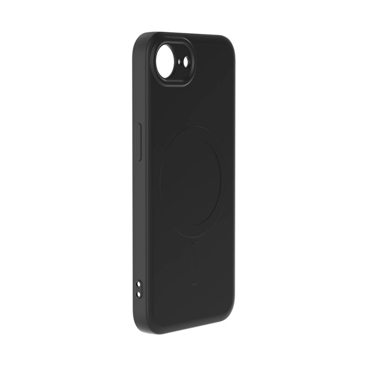 Coque connectée iPhone 16e noire en silicone avec protection antichoc intégrée
