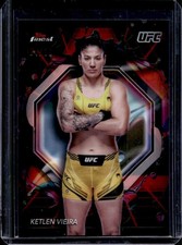 2024 Topps Finest UFC Ketlen Vieira Red/Black Vapor Refractor Rare #/10