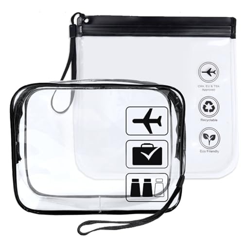 cheap clear travel toiletry bag exporter with TSA Liquids Bag, Hanging Travel Transparent Makeup Cosmetic Organizer, Waterproof Carry On Airline 3-1-1 Compliant Bag Quart Sized Luggage Pouch (Black-Clear) : Beauty & Personal Care 1 liquid regulations for all airline carry Borsali TSA-Approved Quart-Sized Bag For