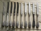 Set Of 10 Antique Wallace Grande Baroque Sterling Silver Dinner Knives 9”
