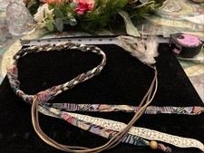WOW  A Rare Find  .Vintage  Hippie  Braided, Leather  Feather Headband