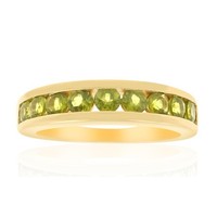 Cavill Damen Ring 925 Sterlingsilber Vergoldet 1,05Ct GrüN Rundschliff