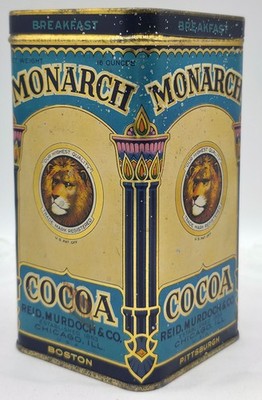 Vintage Monarch Breakfast Cocoa 16 Oz. Tin Advertising Reid, Murdoch & Co. Video