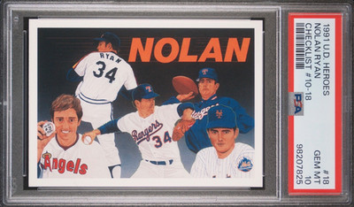 1991 Upper Deck Heroes   Header Card   K-GOAT     Nolan Ryan     MINT PSA 10