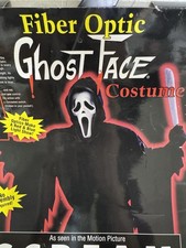 VTG Fun World 1990s Ghost Face FiberOptic Costume SEALED NIP Scream Horror RARE