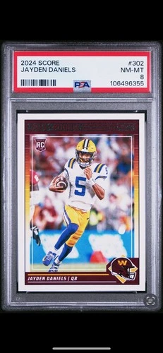 2024 Score - Rookies Jayden Daniels #302 (RC) PSA 8