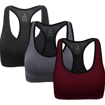 ANGOOL Sport BH Damen Racerback Push Up Sport Bustier Damen Gepolstert Starke...