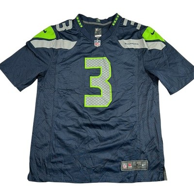 Nike Seattle Seahawks NFL Trikot Herren Large Wilson #3 Blau Retro Football Shirt