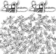 50pcs Charms Tools Saw Chainsaw 10x20x6mm Antique Silver Color Alloy... 