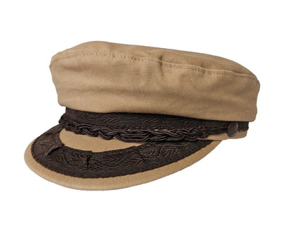 Authentic Aegean Greek Fisherman's Cap ~7  1/4 ~TAN~ NOS