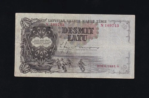10 latu 1937 Latvia Latvija series N, P-29a