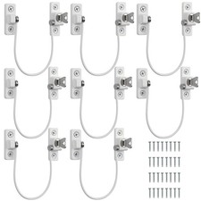 8 Pack Window Restrictor Locks, UPVC Lockable Window Door Locks with Keys, Ch...