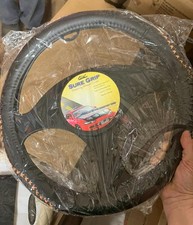  New High Quality Black Cover With Orange Stitch Steering Wheel Cover