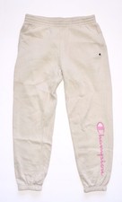 CHAMPION Joggers Girls Youth Sz XL 16 Beige Pink Logo Script Fleece Sweatpants