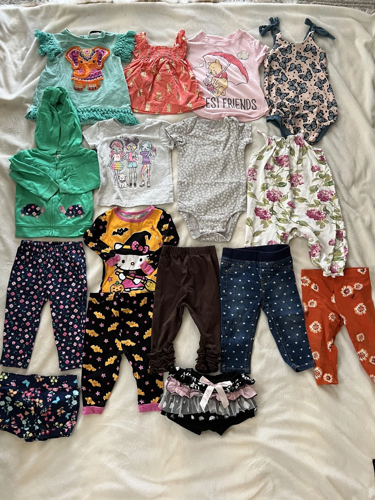 Baby Girl Clothes Lot 12 Months Summer Fall Lot Of 16