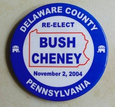 George W. Bush 2004 Pennsylvania campaign pin button political