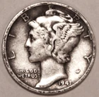 1941-D Mercury Dime - Very Fine - #3988ED FREE SHIPPING