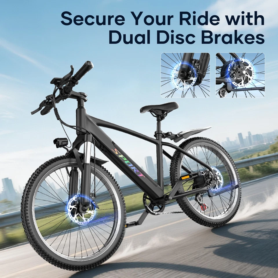 26" Electric Bike 1500W Peak 65 Mlies 25mph E Bikes Commuter 48V eMTB City Bike - Image 4 of 4