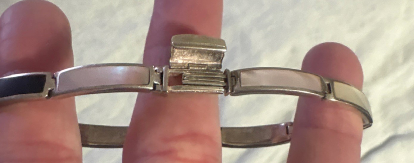Rectangular Link Metal Bracelet Box Clasp Silver … - image 4