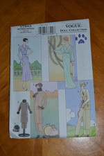 Vogue V7843 sewing pattern, 11 1/2" doll clothes circa 1920's  1930's, Barbke