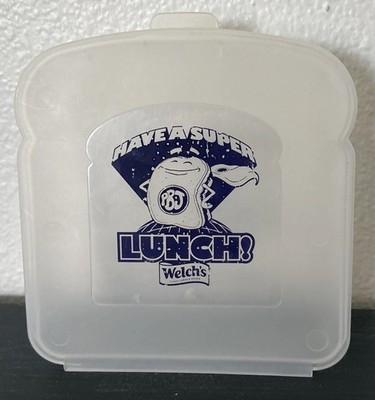 Welch's Have a Super Lunch! Sandwich Keeper  Plastic Made in USA - VTG