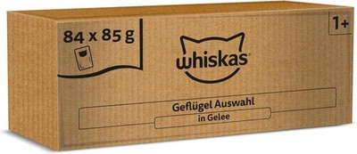 Whiskas Katzenfutter Nass Gelee Geflügel 84x85g Katzen Nahrung Set