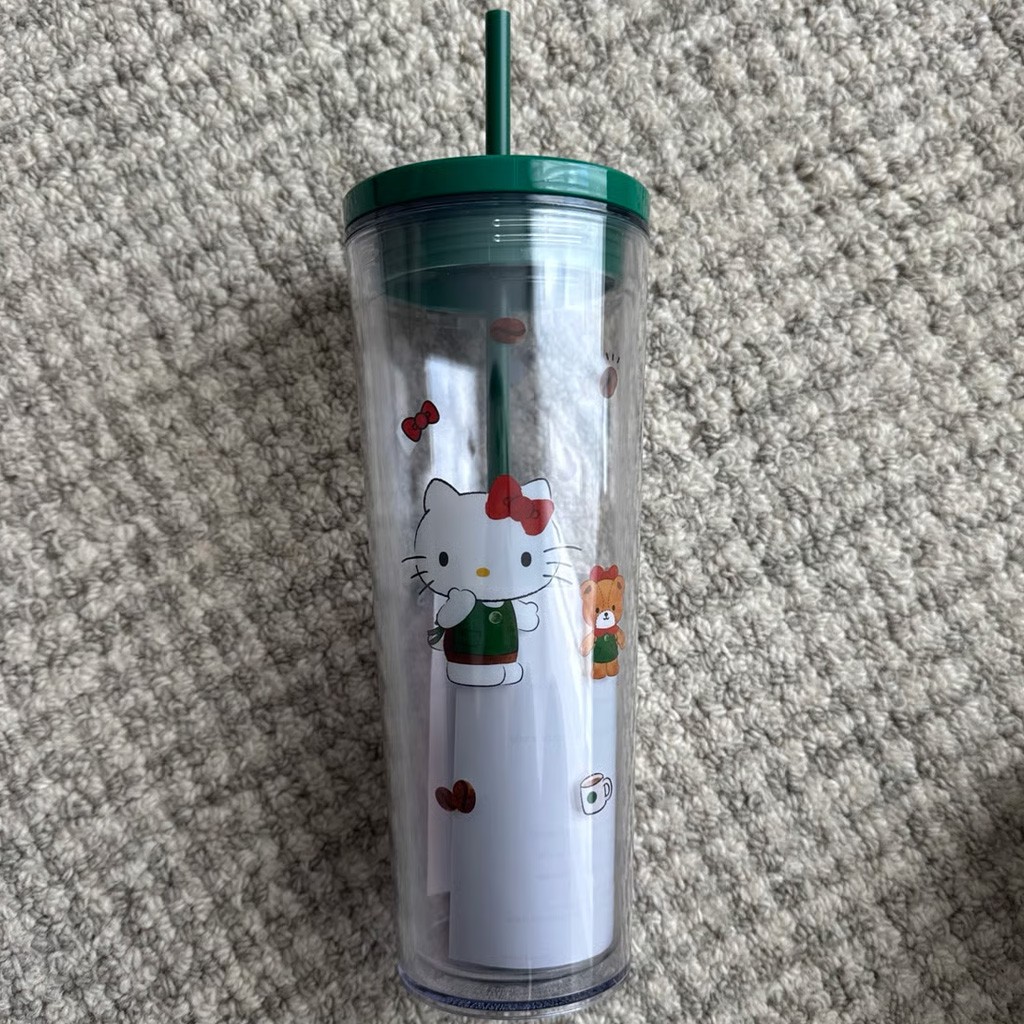 New Limited Edition Starbucks Hello Kitty Cold Cup Tumbler 2025 Acrylic 24oz
