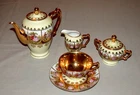 Antique Hand Painted Bavaria Germany Gold Gilded Fine Porcelain Tea Coffee Set