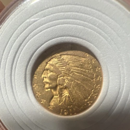 1911 $2.50 Indian Head Gold Quarter Eagle Coin Pre-1933 US Uncertified