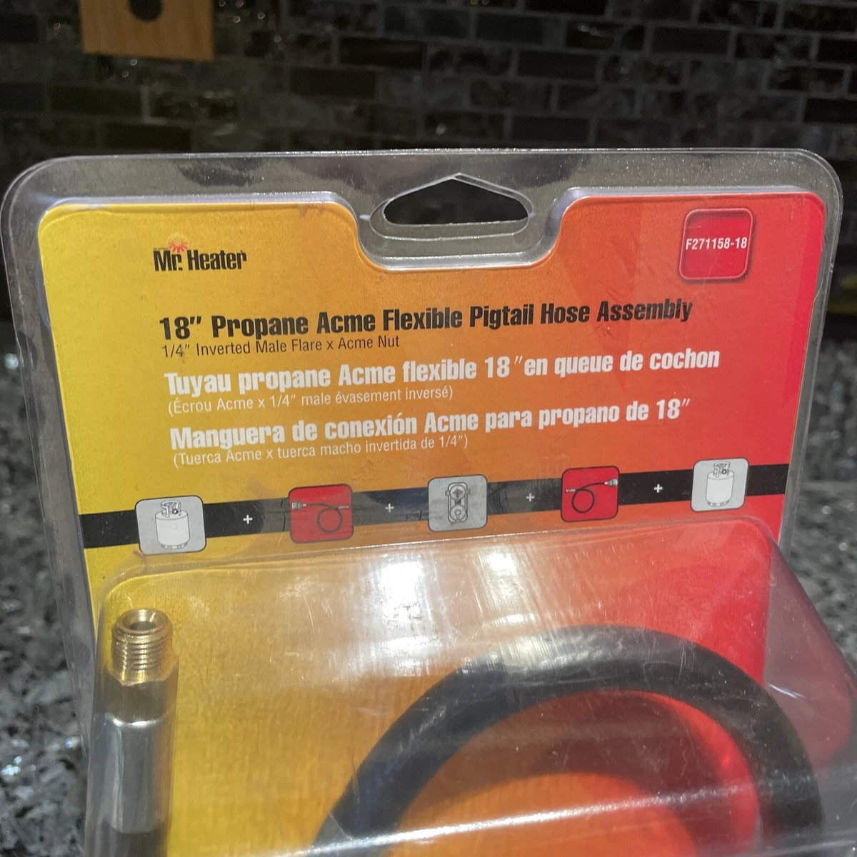 NEW Mr. Heater 18u0026#034;, Acme Pigtail Hose, 1/4u0026#034; Inverted Male Flare,  F271158-18 | eBay