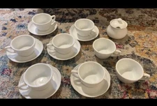 Richard Ginori EAEH Made in Italy Tea Cup & Saucer Set Sugar Bowl Bone China Lot