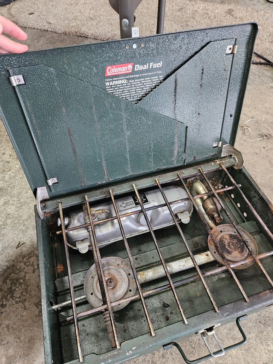 Vintage Coleman 424 Dual Fuel Camp Stove With Funnel 2 Vintage Coleman 424 Dual Fuel Camp Stove With Funnel 2