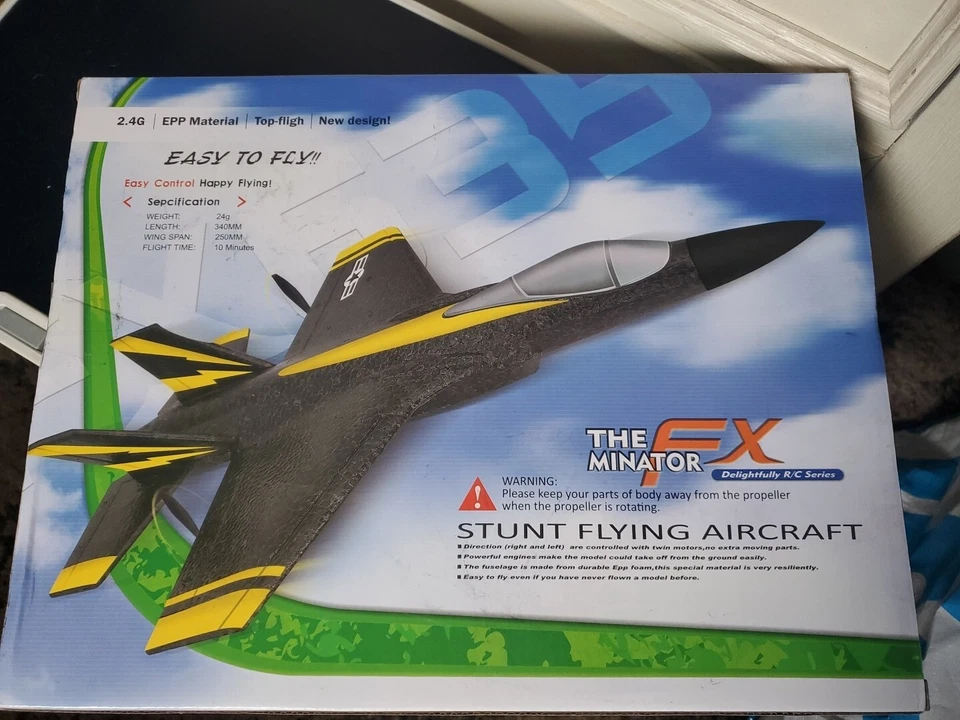 NIB The FX MINATOR RC Stunt Foam Aircraft FX620 Easy To Fly Black/yellow - Image 2 of 3