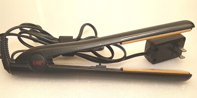 CHI Original Ceramic Hair Straightening Flat Iron 1'' Plates - Black Model GF1001