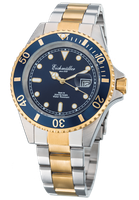 EichmüLler Taucher Herrenuhr 200M Edelstahl Bicolor Datumsanzeige, DrehlüNette