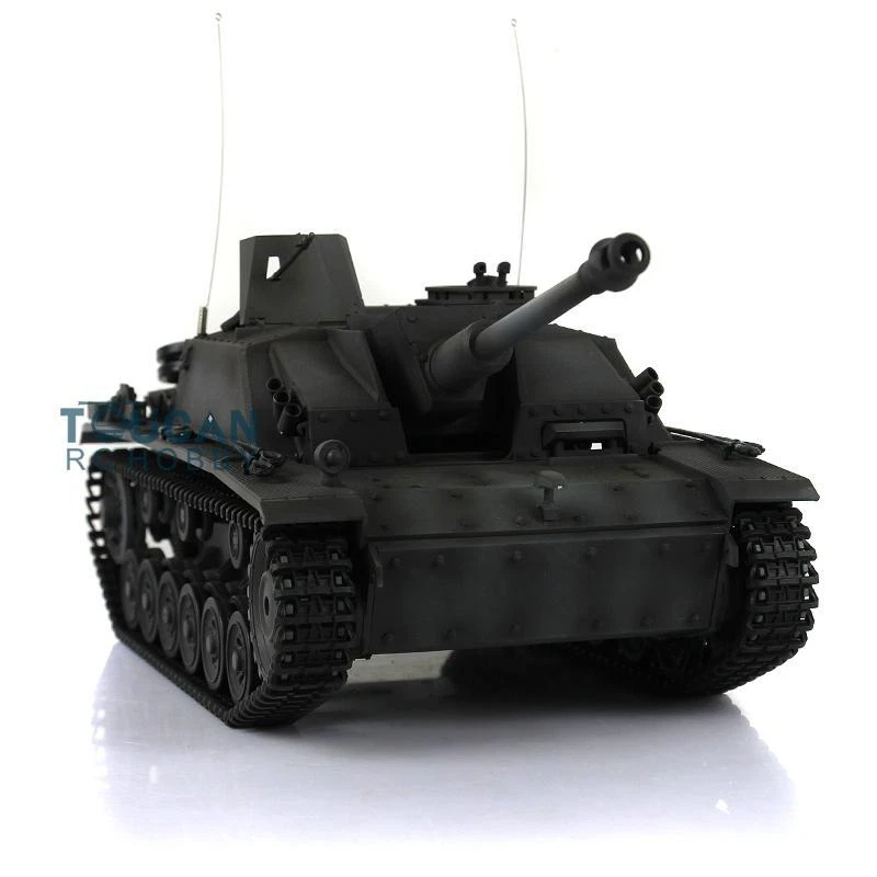 Henglong 7.0 1/16 Gray Customized Stug III RTR RC Tank 3868 Metal Tracks Wheels - Image 3 of 4
