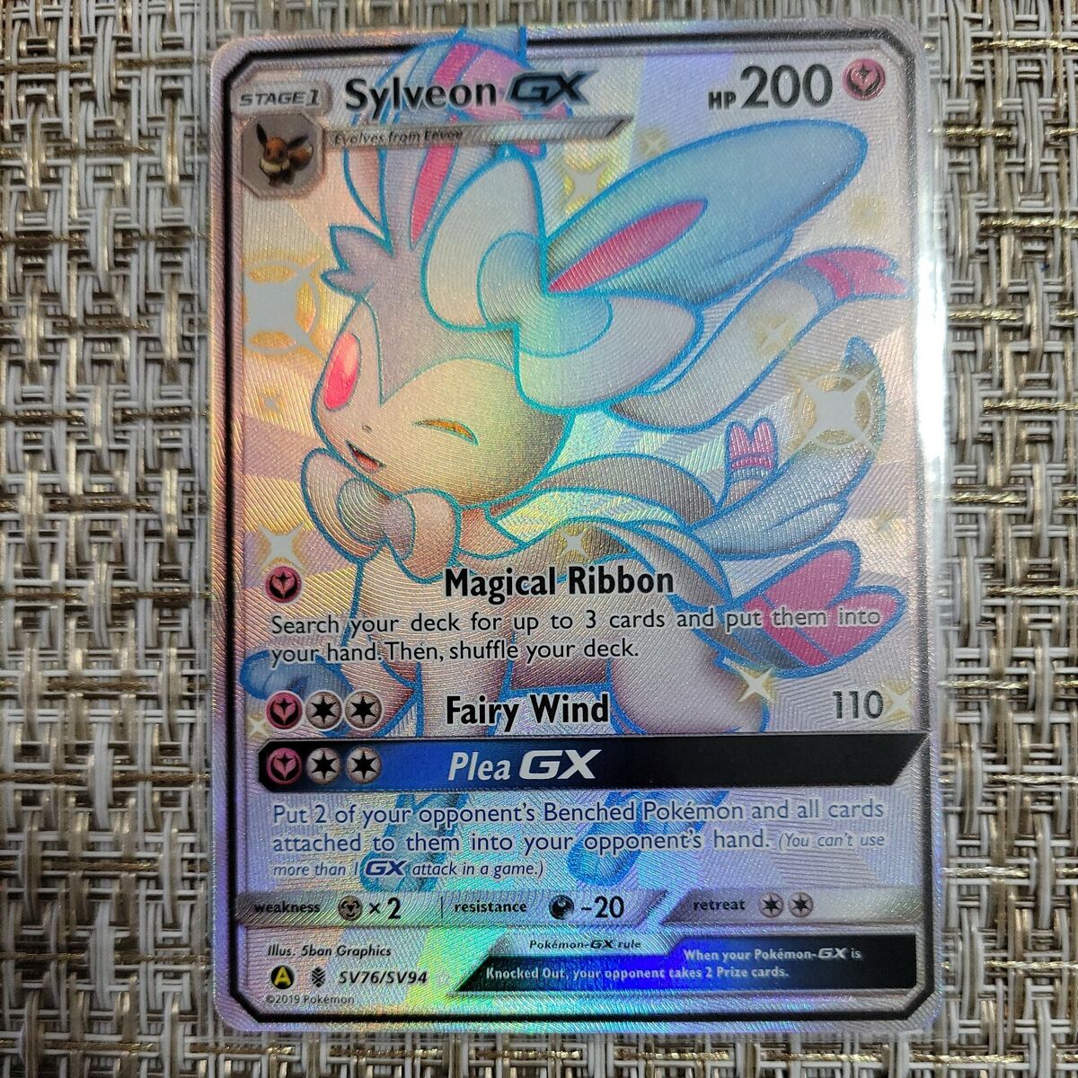 POKEMON SYLVEON GX HIDDEN FATES ULTRA RARE SHINY FULL ART POKEMON SYLVEON GX HIDDEN FATES ULTRA RARE SHINY FULL ART