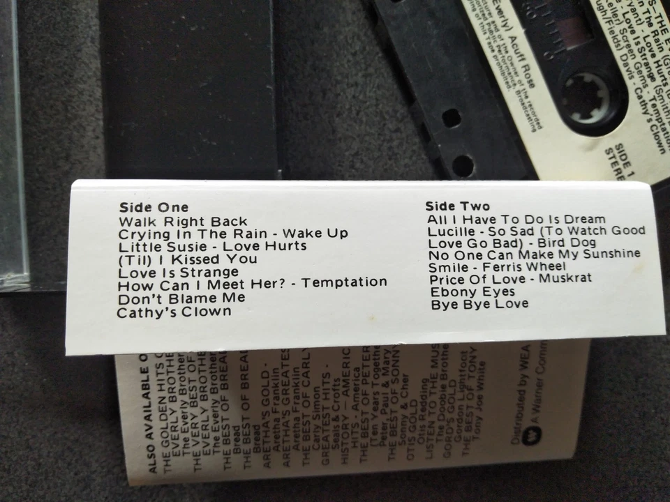 THE EVERLY BROTHERS WALK RIGHT BACK CASSETTE TAPE paper labels vg - Image 2 of 2