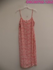 Timing Women's Sleeveless Pink Floral Midi Dress Medium TD1061 Approx. 47" lengt