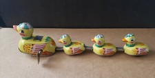 TIN WIND UP Walking DUCK Family 11" BLIC Reproduction made in China