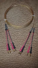 ELF Custom Cables Solid Core Super Helix Gold Speaker Cables 8ft pr. GPOCC. 