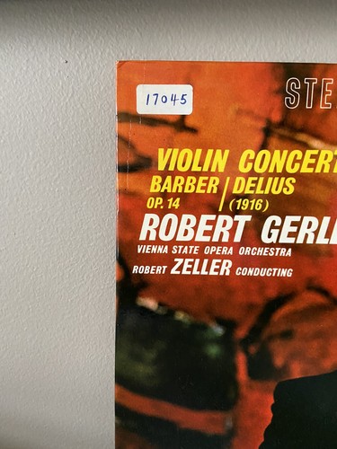 BARBER/DELIUS: Violin Concert ROBERT GERLE Westminster STEREO LP WST 17045 - Picture 2 of 7