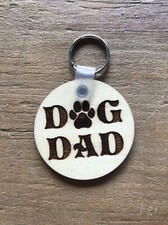 dog dad Wood keychain
